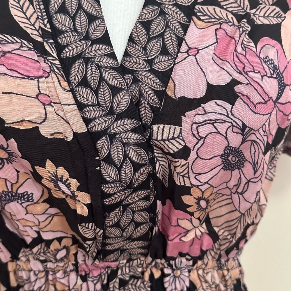Natural Life Floral Tiered Maxi V-Neck NWT - Picture 2 of 7